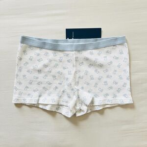 BNWT Brandy Melville/John Galt white and baby blue thermal waffle boy shorts wit